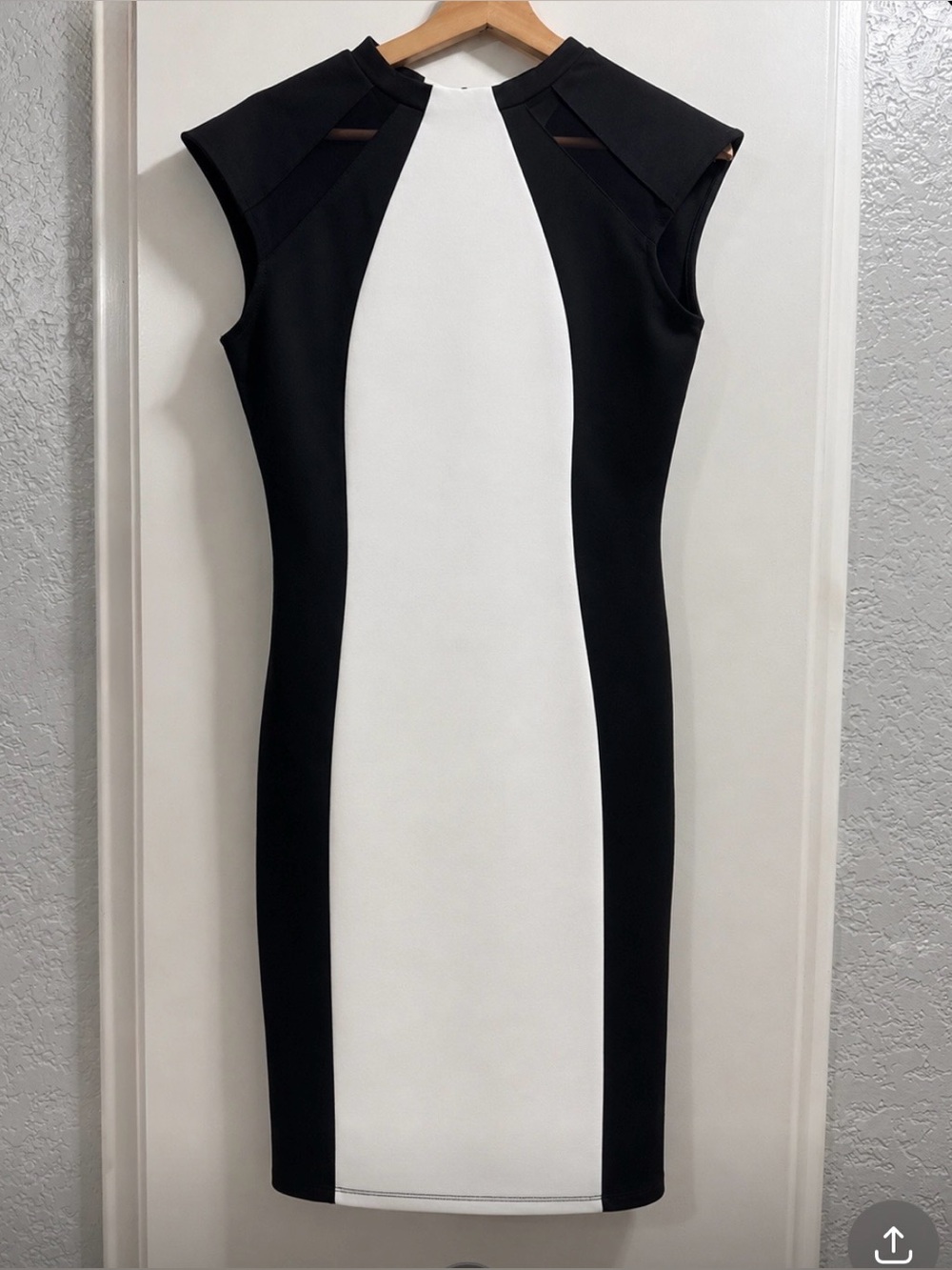 Fashion Nova Black and White Colorblock Midi Dress